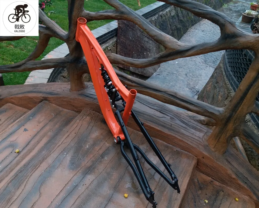 Cheap Kalosse adluts bike frame with 190mm travel DIY colors   mountain bicycle  frame alloy   Downhill  DH/AM  bike frame 17