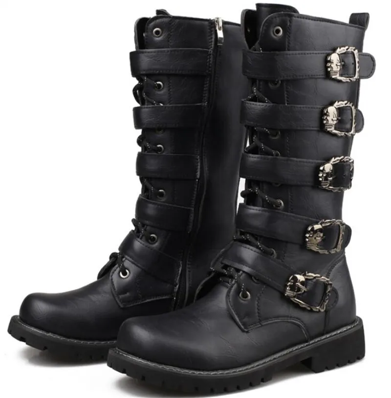 moto boots with buckles