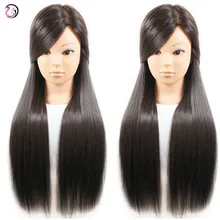 Nova Fêmea Chegada 26 polegada Dark Brown Hair Styling Hairdressing Training Cabeça Maniqui Mannequin Cabeça Da Boneca Com Frete Estande Titular