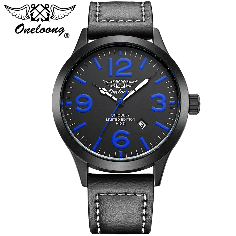

Hot Sales 7 colors Top Brand Men's Quartz Clock Aviation Watches With Calendar Waterproof Leather Big Dial Relogio Wristwatches