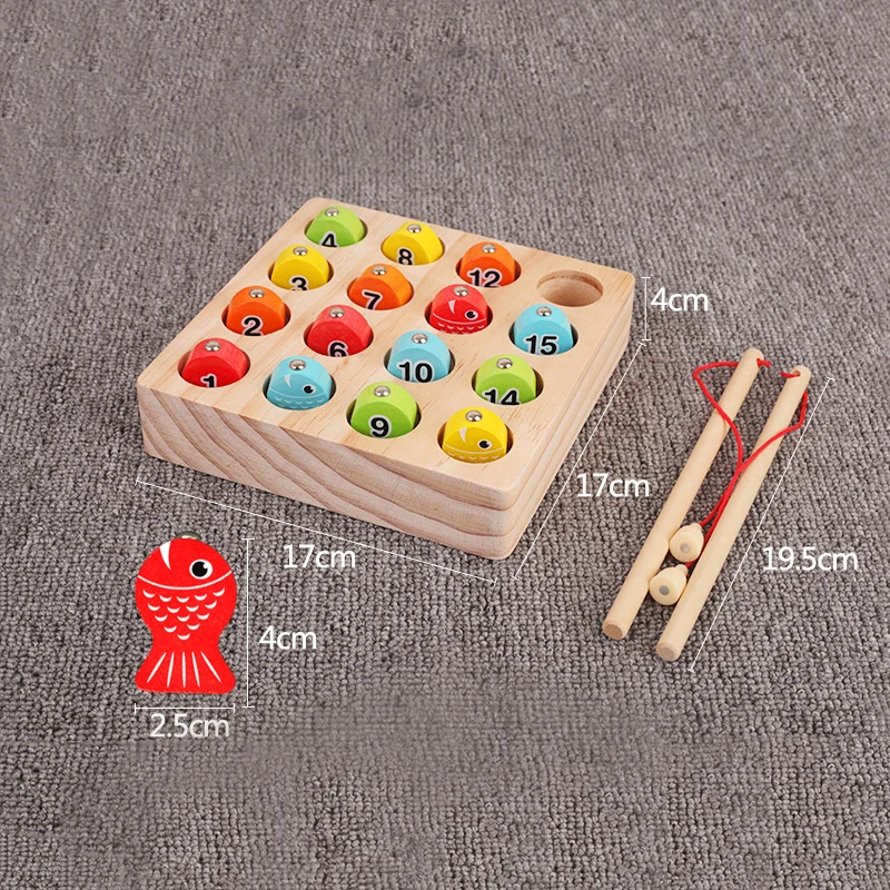 Details about   Wooden Magnetic Fishing Toy Kids Fishing Game Developmental Educational Toy 