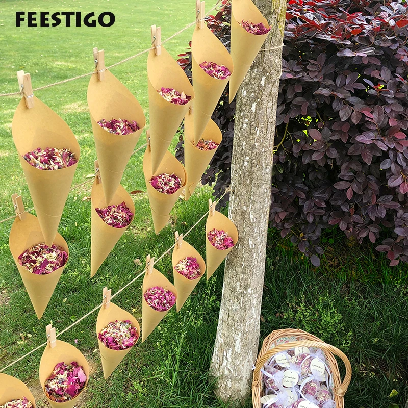 

FEESTIGO 1 Set Wedding Confetti Dried Flowers Confetti Wedding Decoration Biodegradable Confetti De Mariage Naturel Rose Petals