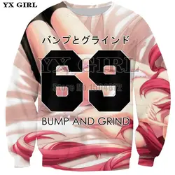 Дропшиппинг Для женщин/Для мужчин осень пуловер Sexy Anime Girl Печать число 69 23 00 50 3d Толстовка с круглым вырезом верхняя одежда унисекс s-5XL
