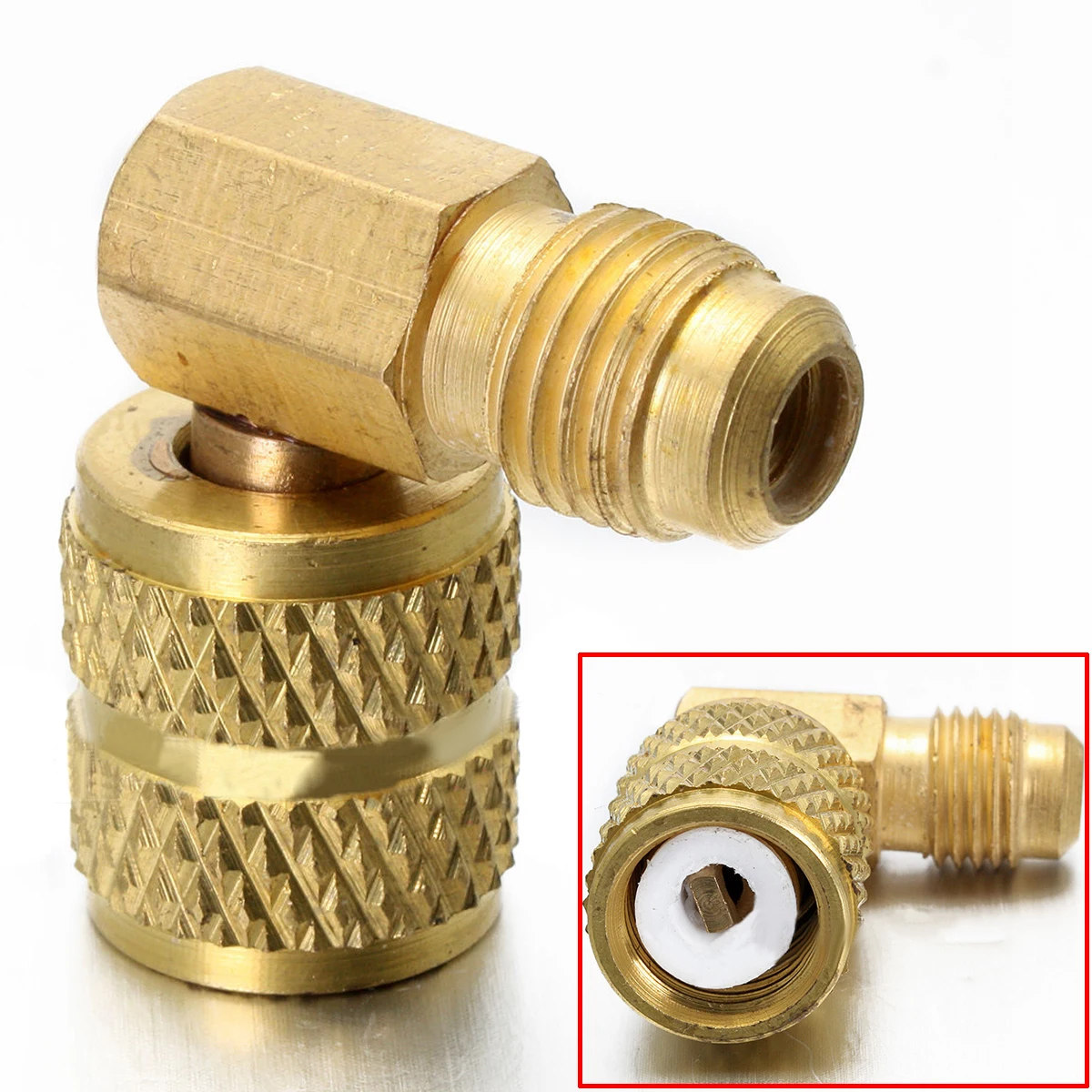 1pc x Brass Auto AC Refrigeration Adapter Connector Adaptor for R410A Gauges Hose Tool accessories