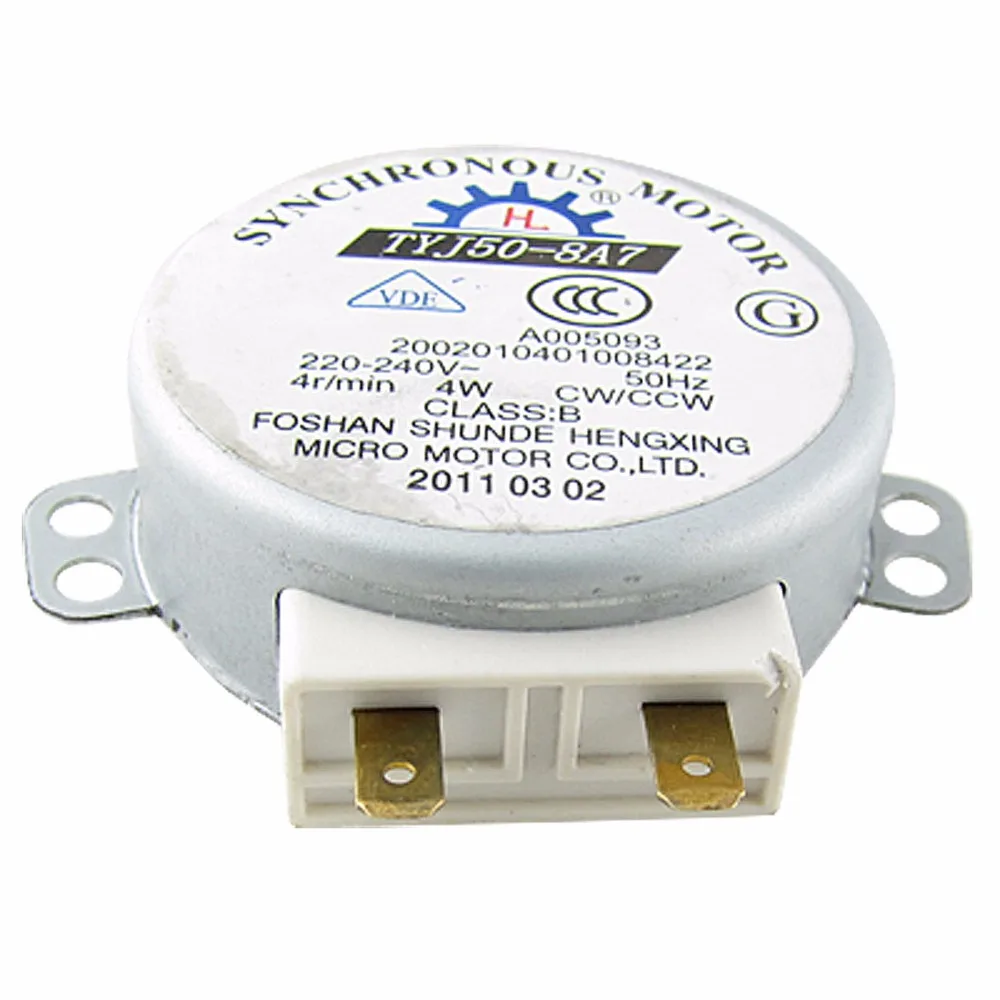 Uxcell Горячая 1 шт. AC 220-240V 4RPM 4W CW/CCW вращающийся механизм микроволновой печи синхронный двигатель