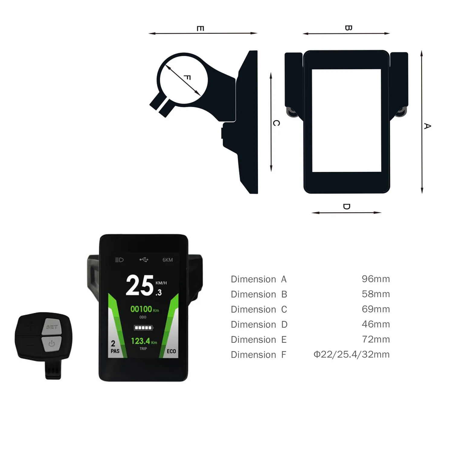 Clearance okfeet C600 C800 LCD Display for GP Lingbei LB Midmotor Bigstone Electric Bicycle Parts 2 Clearance okfeet C600 C800 LCD Display for GP Lingbei LB Midmotor Bigstone Electric Bicycle Parts 2