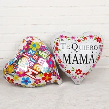 5 pc 18 polegada Espanhol coração Balões Folha Feliz dia Mamãe Mamãe Te Quiero Decorações da Festa de Aniversário do Dia das Mães adulto de Hélio Globos