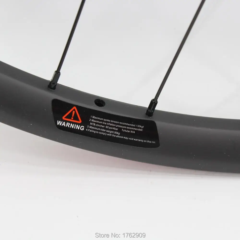 Discount New 26/27.5/29er inch light clincher rim mountain bike 3K UD 12K full carbon fibre bicycle disc brake wheelset MTB Free shipping 15