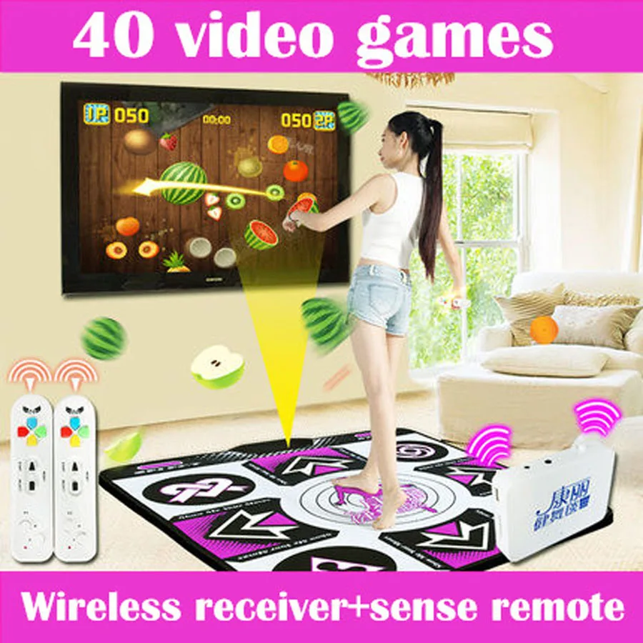 

KL Dance Pad English Menu 11 mm Thickness Dancing Pads Single Fitness Yoga Mat With 2 Remote Controller Sense Game For PC TV