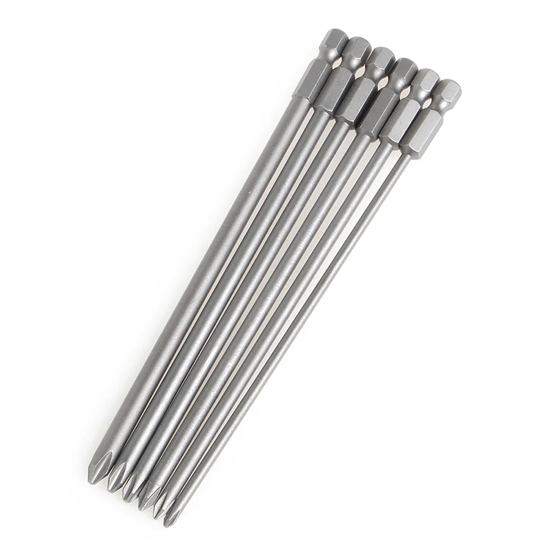 

6Pcs/Set 1/4'' Shank 150mm Long S2 Steel Magnetic Hex Cross Head Screwdriver Bit 4XFD