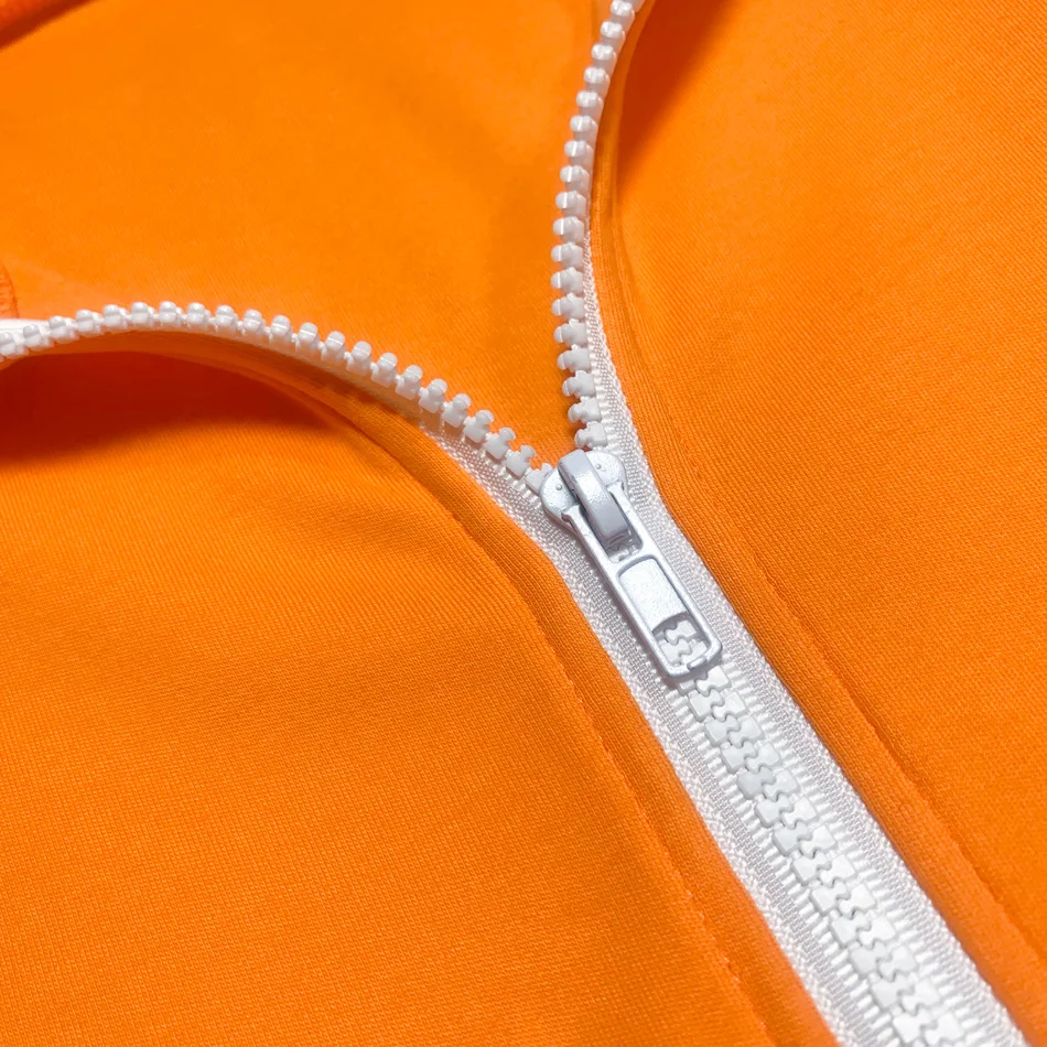 Модные толстовки с капюшоном костюм Gymwear оранжевого цвета длинным рукавом из 2