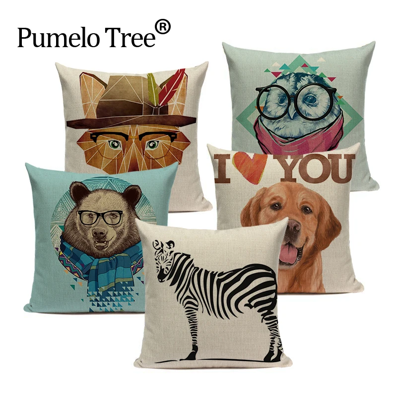 Animal Series Yarn Panda Red Deer Dog panda Throw Pillows decorative cushion covers 45Cmx45Cm Square Dropshipping pillow cover | Дом и сад