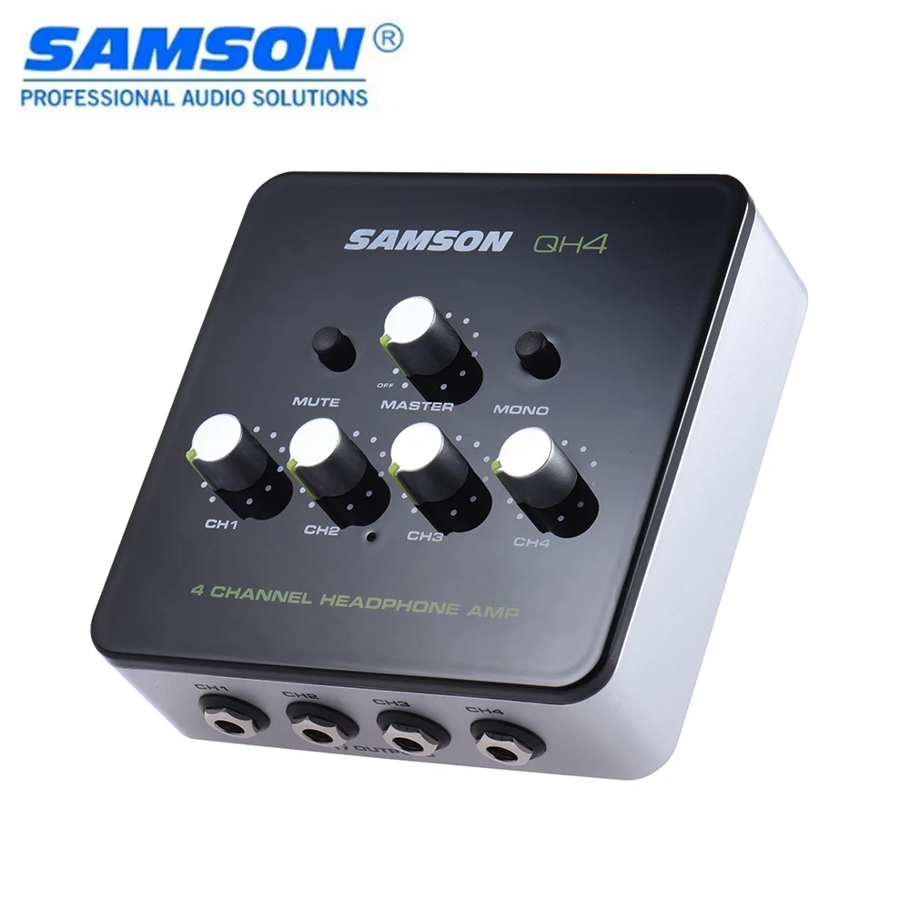 

100% Original Samson QH4 Ultra-compact 4-Channel Mini Audio Stereo DJ Monitoring Headphone Amplifier Amp with Power Adapter