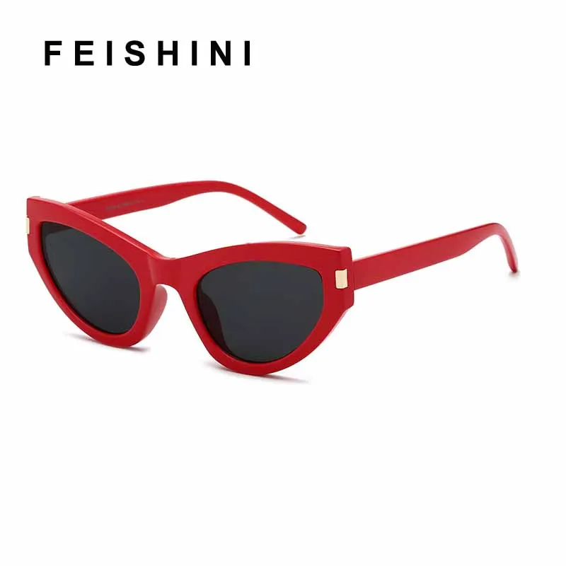 

Fashion White Luxury Flat Top Quality Cat Eye Sunglasses Women Vintage Elegant Oculos Red Summer 2019 Sun glasses Ladies UV400