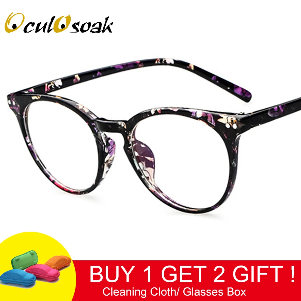 Новая модная брендовая оправа для очков винтажные женские очки для чтения оптические мужские компьютерные очки oculos de grau femininos - Цвет оправы: black flower