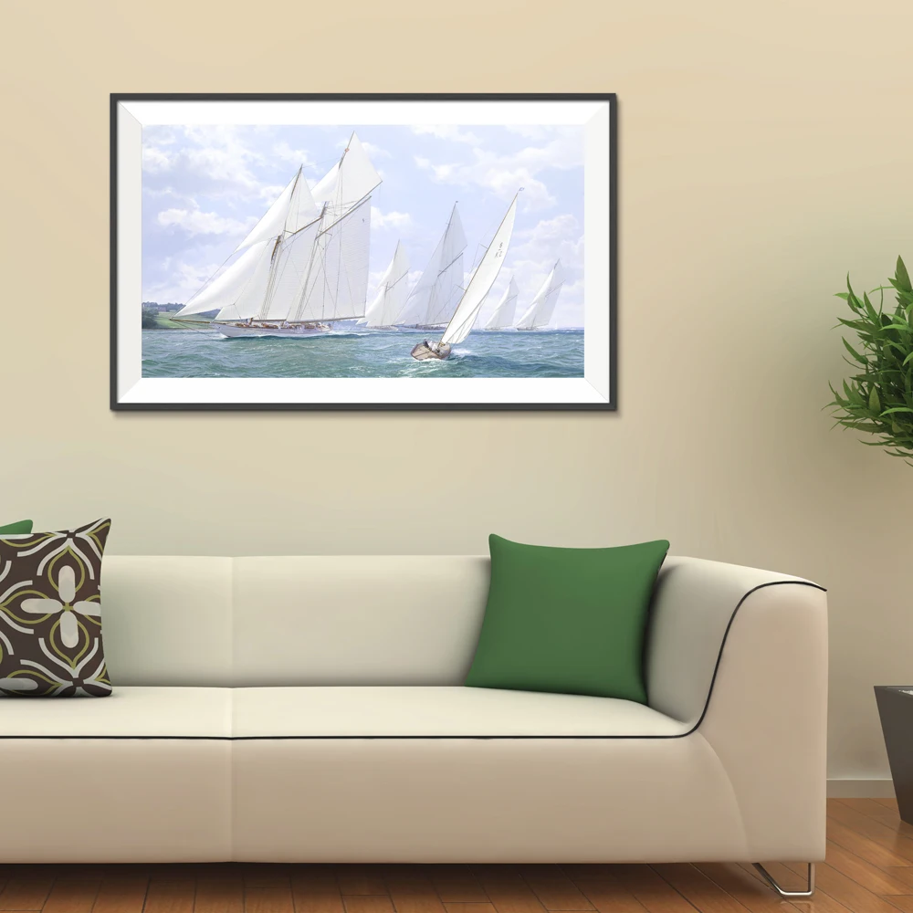 

Seascape Europe navigation seafaring navigate Sailboat Sailing print Oil Painting Canvas Frameless Unframed Spray square