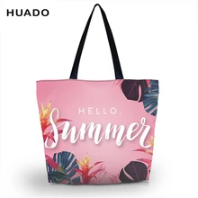 Хозяйственная сумка для дам Летняя женская полиэфирная пляжная сумка через плечо женская повседневная большая сумка для покупок цветочные сумки-мессенджеры