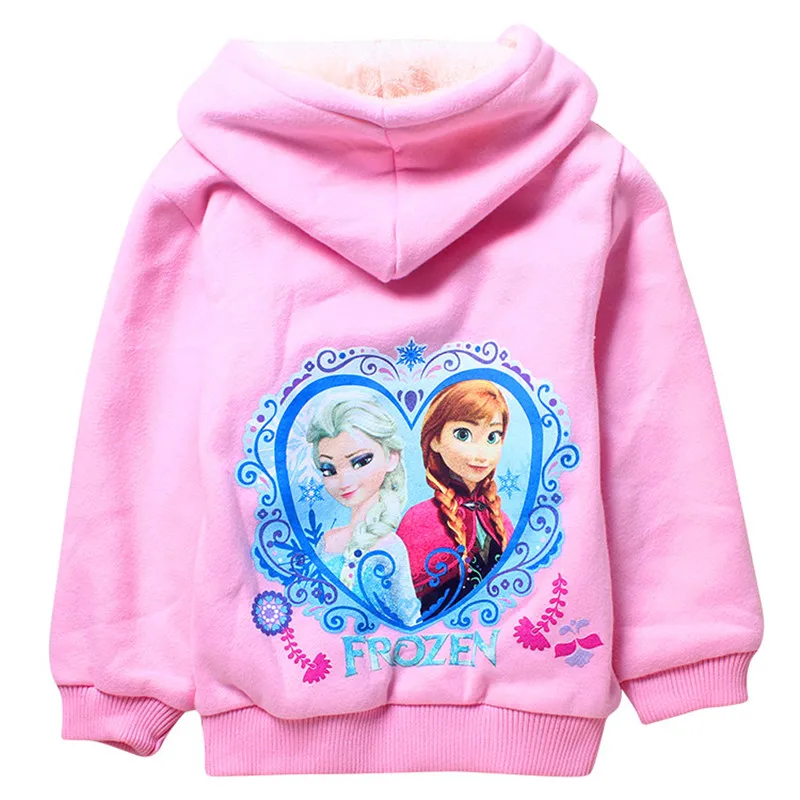 

Kids Girl's Coat Children Winter Warm Hoodies Thick Outerwear Baby's Cartoon Anna Elsa Jacket Manteau Reine Des Neiges
