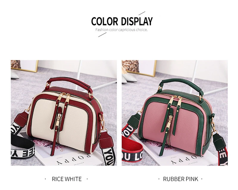 New Women Luxury Handbags Fashon PU Leather Lady Letter Strap Shoulder Bag Mini Female Panelled Designer Travel Crossbody SS3535 (8)