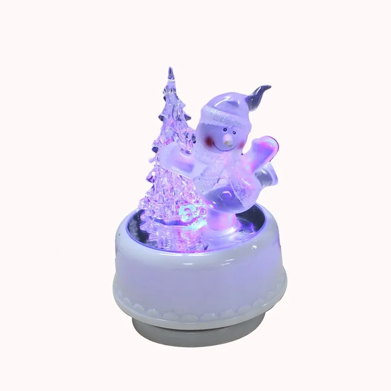 led light snowman music box