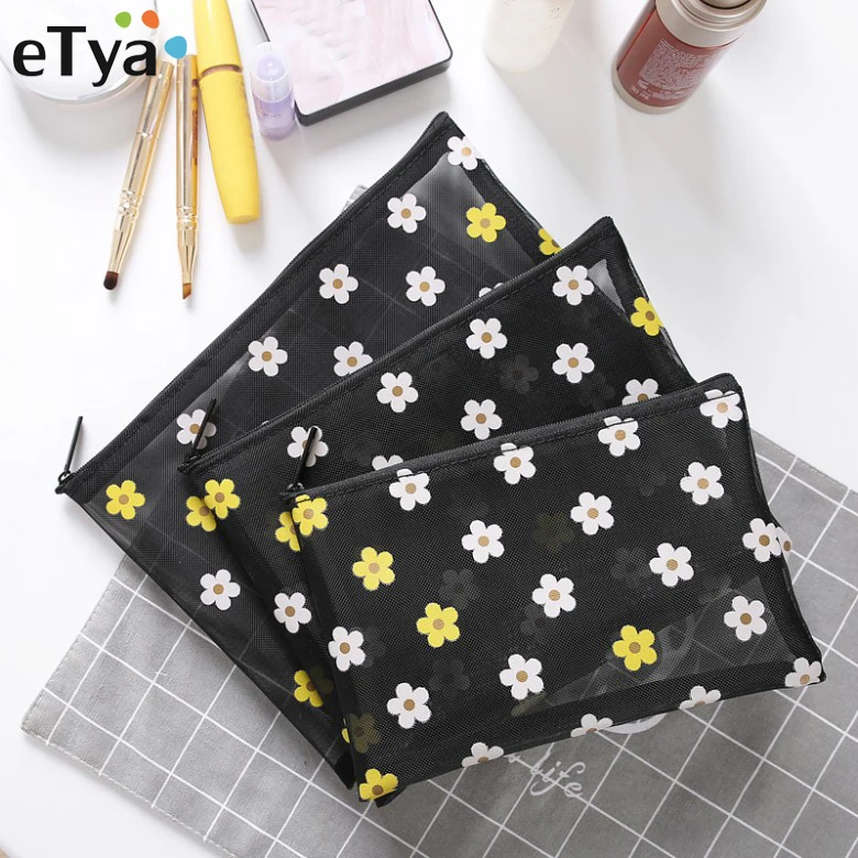  eTya Casual Travel Cosmetic Bag Women Make Up Transparent Makeup Case Organizer Storage Pouch Toile