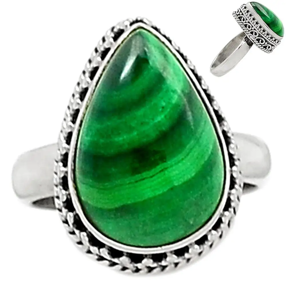 

Lovegem Malachite Ring 925 Sterling Silver,Size :7.25, AR1695