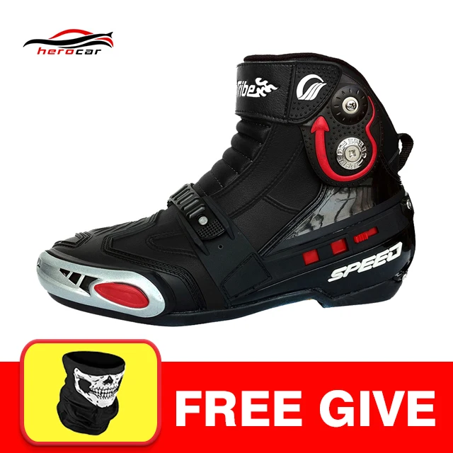 

Motorcycle Boots Motorbike Shoes Men Motocross Boots Biker Short Boots Knight Motorcycle Road Racing Riding Durable Slip-gear
