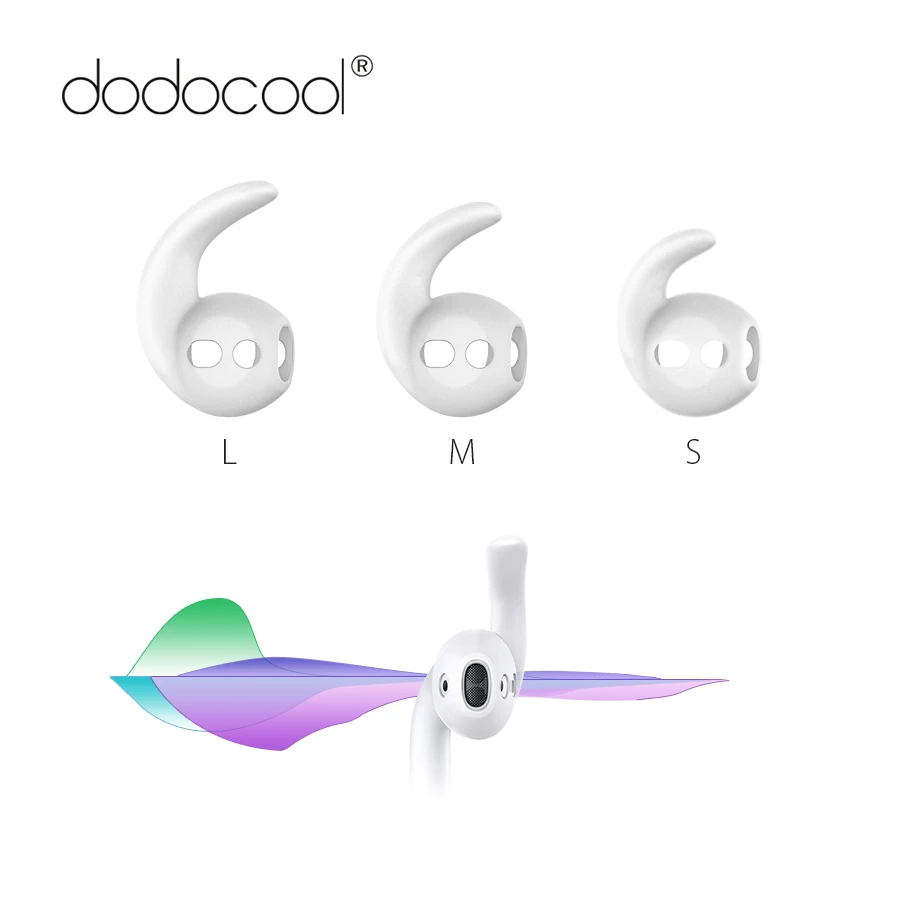 

dodocool 3 Pairs Earphone Silicone Case Replacement Soft Silicone Antislip Ear Hook Earbuds Tips for Apple EarPods and AirPods