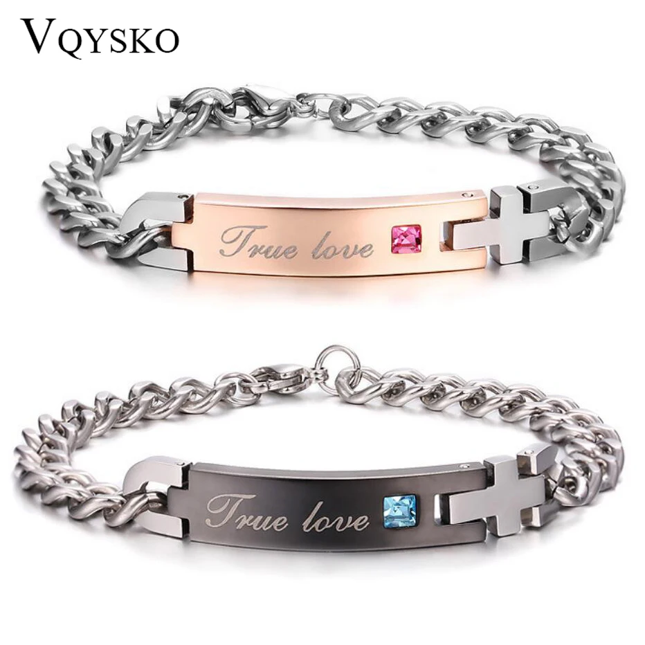 

10mm Wide 316L Stainless Steel Heavy Link Chain ID Bracelet Men and Women True Love Crystal Bracelet & Bangle Lover Jewelry