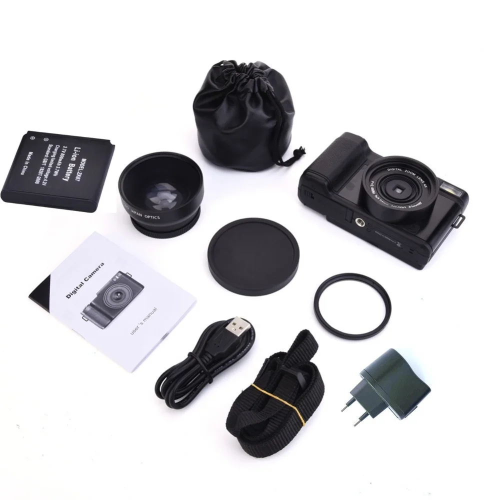 24MP HD Half DSLR Professional Digital Camera W/4x Telephoto,Fisheye