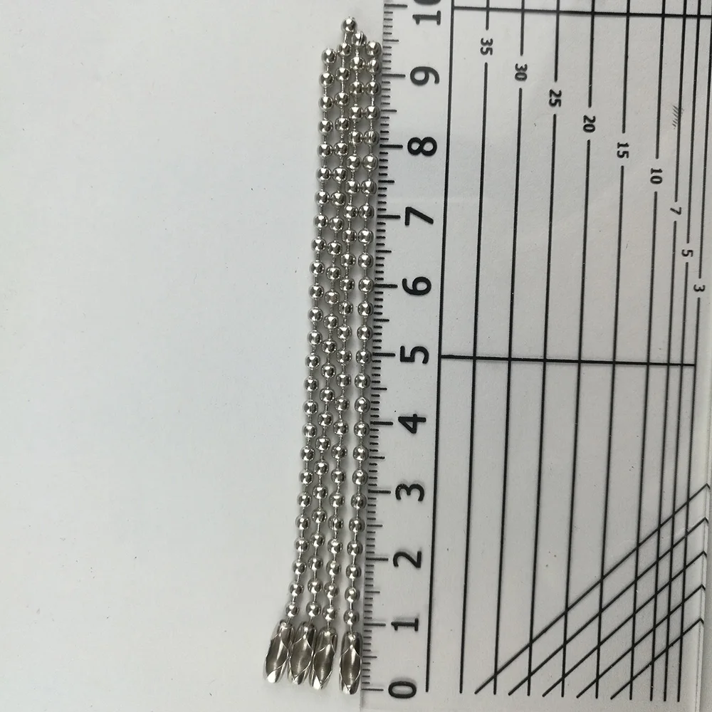 100 шт. застежка шар цепочки брелок бирка 2,4 мм 10 см DIY ремесло Серебряный тон соединитель покрытая застежка стальной шар бусины бирка брелок цепь