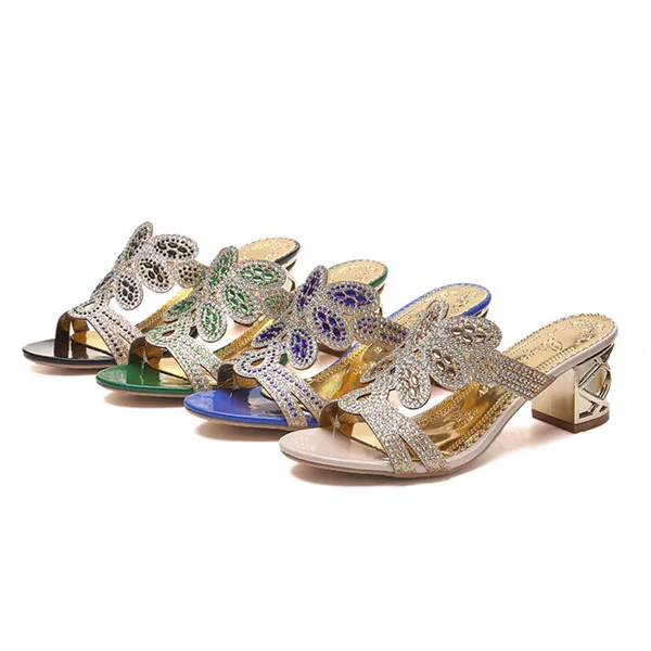 Г., сандалии роскошные женские сандалии в богемном стиле с кристаллами повседневная обувь с открытым носком блестящие сандалии с кристаллами