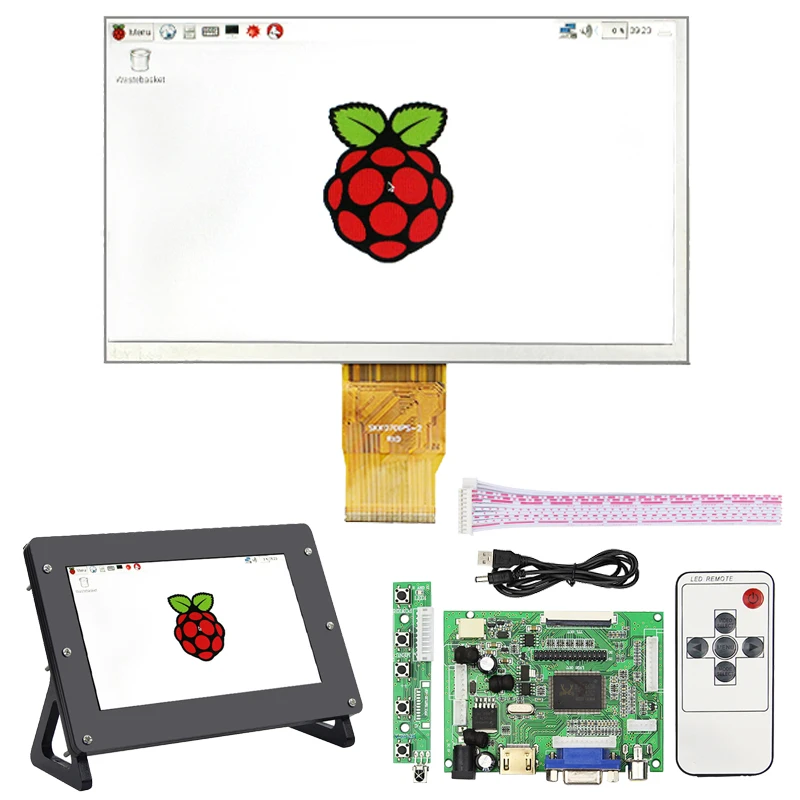 Для Raspberry Pi 3 ЖК-дисплей 7 дюймов Экран 1024*600 пикселей 50pin Дисплей+ акриловый чехол держатель для Raspberry Pi 3 Model B 3B плюс 2B