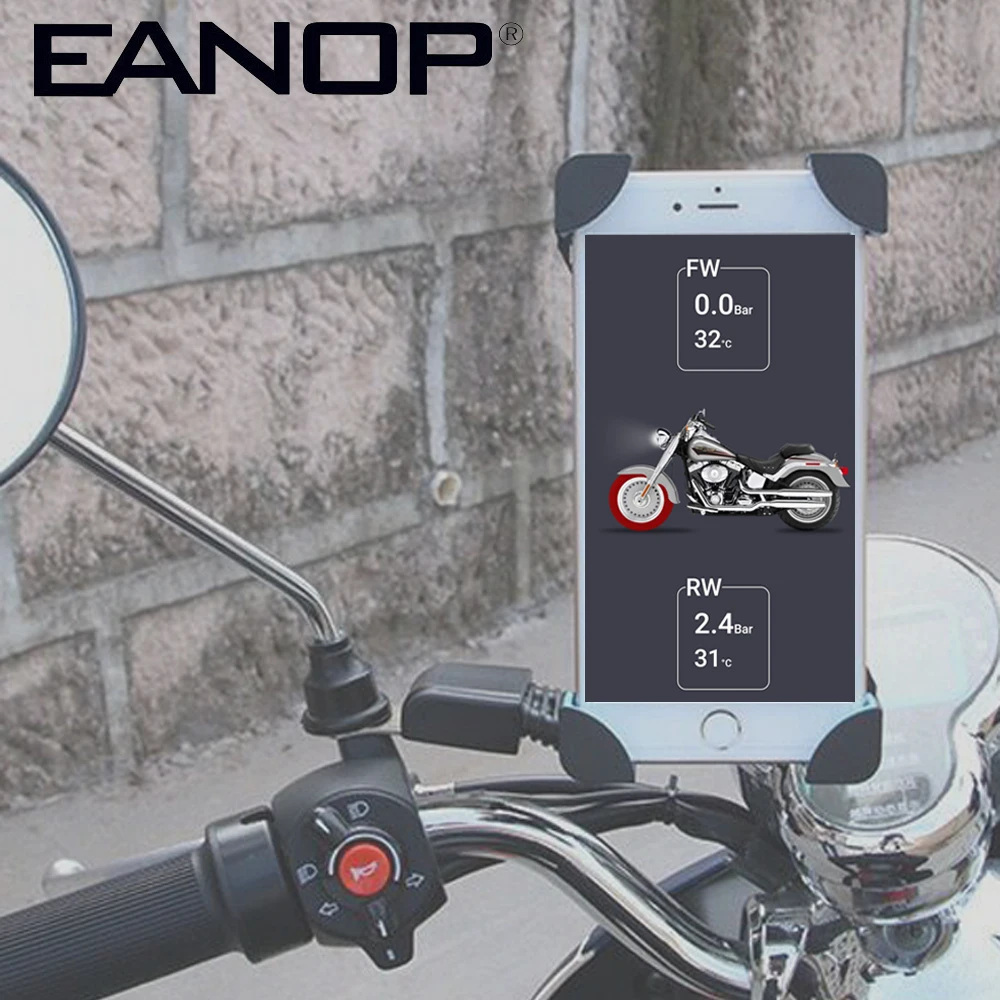 

EANOP Tire Pressure Alarm Tyre Pressure Monitor System Bluetooth TPMS Real time Monitoring For Motobike Car Truck Vehicle