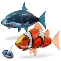 1PCS Remote Control Flying Air Shark Toy Clown Fish Balloons Inflatable Helium RC Helicopter Robot Gift for Kids Children Party 2