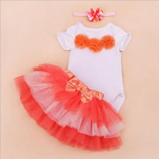 

Reborn dolls clothes set rosette princess girl skirt veil Romper Headdress Fit 50-55CM Baby reborn Series Clothes accessories