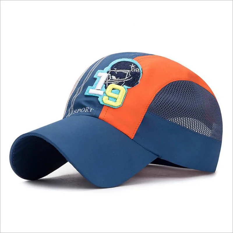 Дышащая сетчатая летняя кепка, бейсбольная кепка, Детская уличная Спортивная Кепка, s Snapback, шапки для мальчиков и девочек, солнцезащитная Кепка, регулируемая Детская кепка - Цвет: Темно-синий