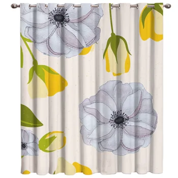 

Yellow Rose Gardenia Window Treatments Curtains Valance Window Curtains Dark Living Room Kitchen Bedroom Outdoor Drapes