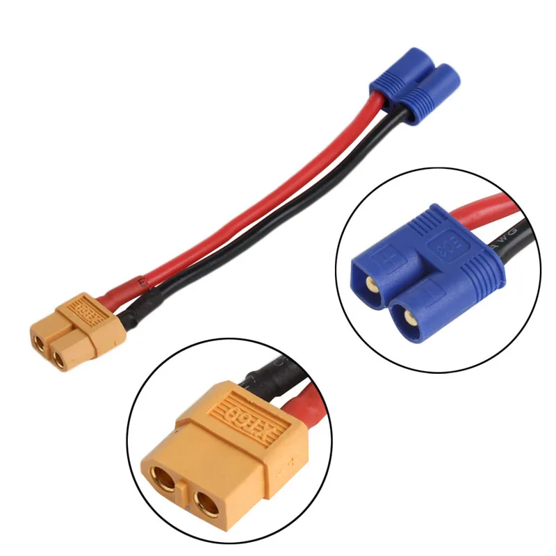 

For RC Lipo Battery EC2 Male Banana Connector To XT60 Plug Female Wire Adapter