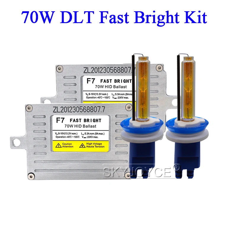 SKYJOYCE 12V 70W Xenon HID Kit AC 70W DLT F7 Fast Bright HID Ballast 3000K-8000K Xenon H7 H1 H3 H11 D2H Car Headlight Bulb Kit (1)