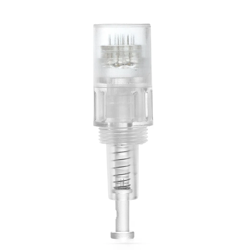 Porta para Microneedle Lote Silicone Descartável 9 12 36 42 Pin 3d Micro Rodada Nano Agulhas Cartuchos 10 Milímetros Parafuso Derma Caneta 50 Pçs - 10 Agulhas Cartuchos 10 milímetros Parafuso Porta Para microneedle Derma Caneta