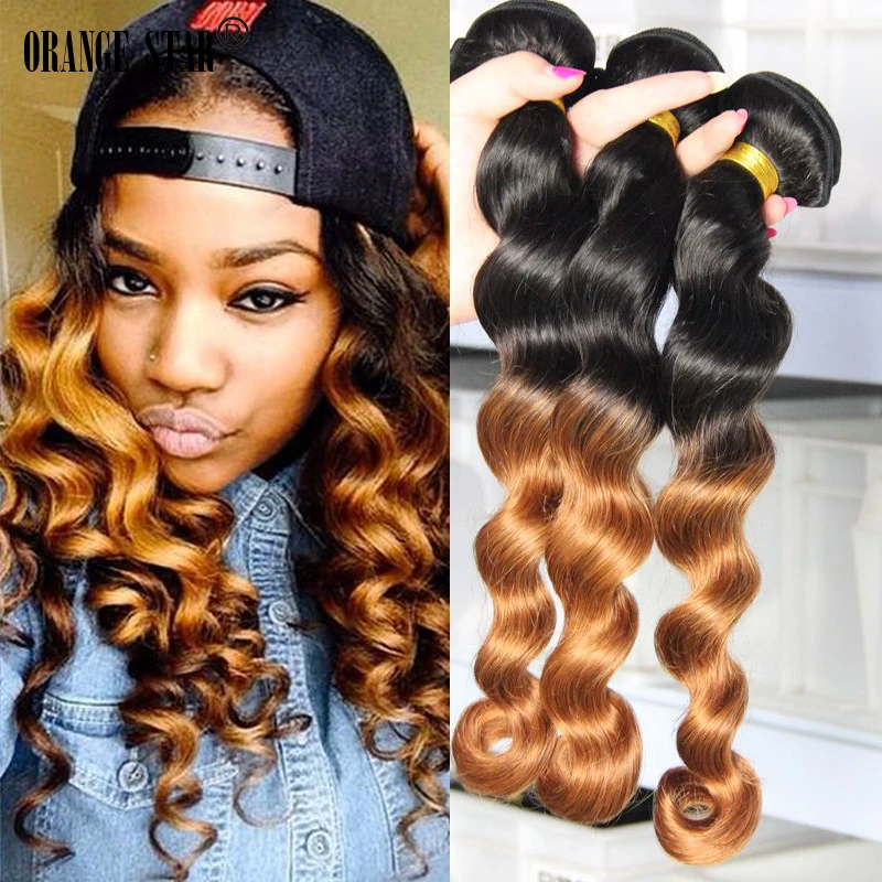 7a Ombre Human Hair Extensions 3 Bundles Lot Two Tone Peruvian