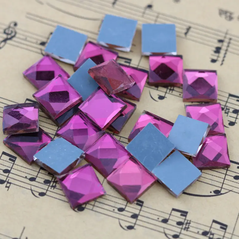 100Pcs Square Glass Stone Beads Flatback Glue Apply DIY Strass Crystal Rhinstone For Jewelry Crafts Decoration 6MM 8MM 10MM 12MM | Украшения