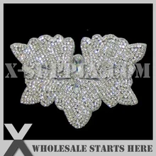 20 шт./лот) свадебные горный хрусталь аппликация железа на бисером патч для пользовательских свадебное платье украшения, X1-RAT2203