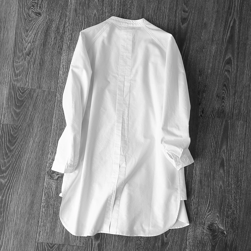 Été Nouveau Outwear Solide Manteau Coton De 2019 White Blanc Bureau Lâche Et À Tops Blouse Femmes Chemises Élégante Longues Manches Dame d5qqTU