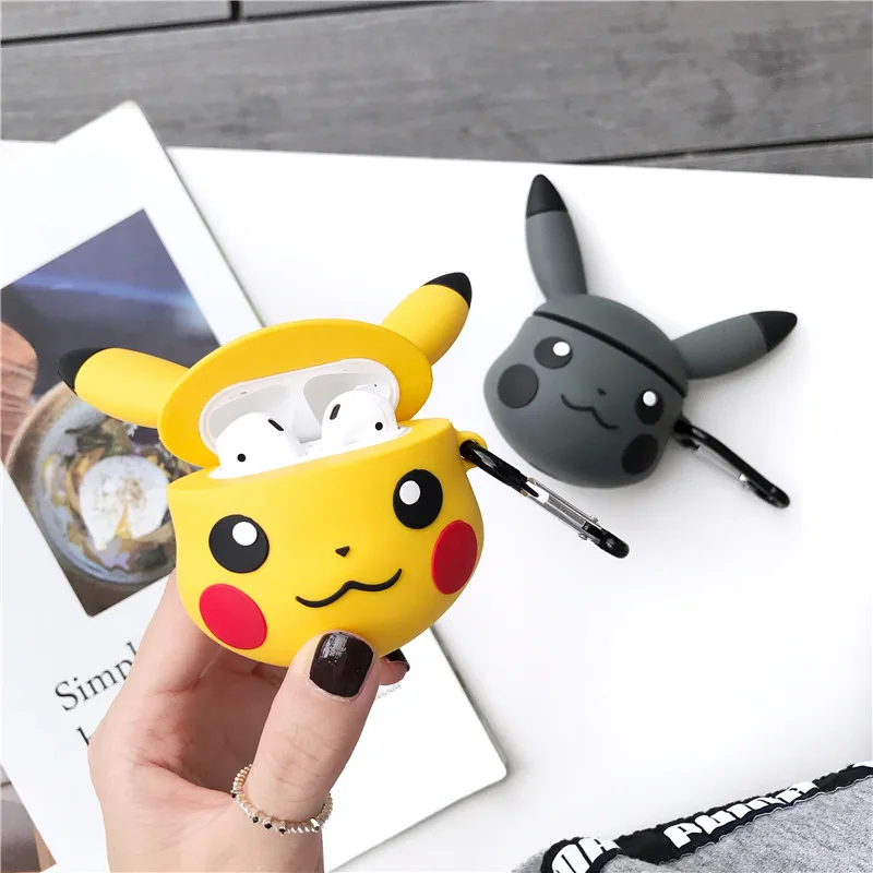 

3D Cartoon Case For AirPods Silicone Bluetooth Earphone box Case For apple Airpods 2 cute Protective Cover luxury with keychain
