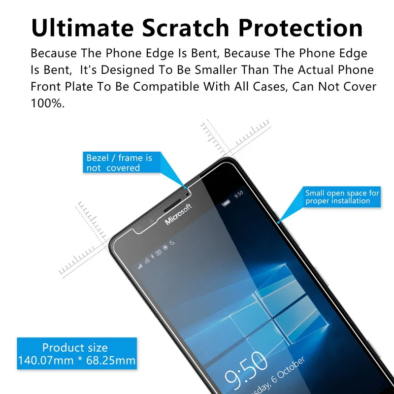 Закаленное Стекло для microsoft Lumia 535 550 650 630 635 530 Экран протектор чехол с подставкой и отделениями для карт для Nokia Lumia 640 950 XL 640XL 950XL пленка для передней панели