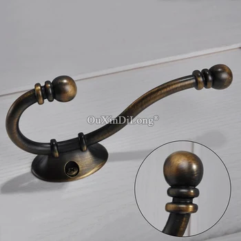 

HIgh Quality 2PCS European Retro Solid Zinc Alloy Robe Hooks Coat Hook Key Bag Clothes Robe Hangers Hooks Bronze Tone