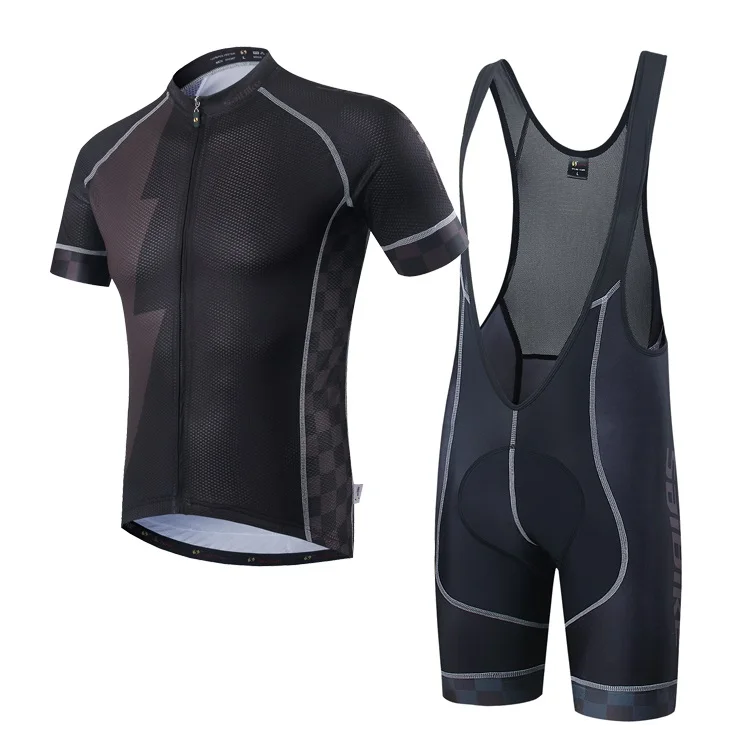 Saibike Велоспорт Джерси Набор черный для мужчин летняя велосипедная одежда Ropa Ciclismo maillot hombre Велосипедный спорт дышащая одежда - Цвет: s1642 bib set