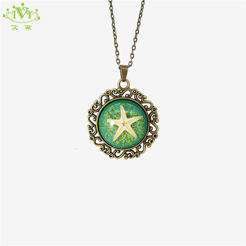 

Glow In The Dark Star Necklace Women Boho Netural Starfish Shell Luminous Retro Jewelry Women Summer Beach Gifts Drop Shipping